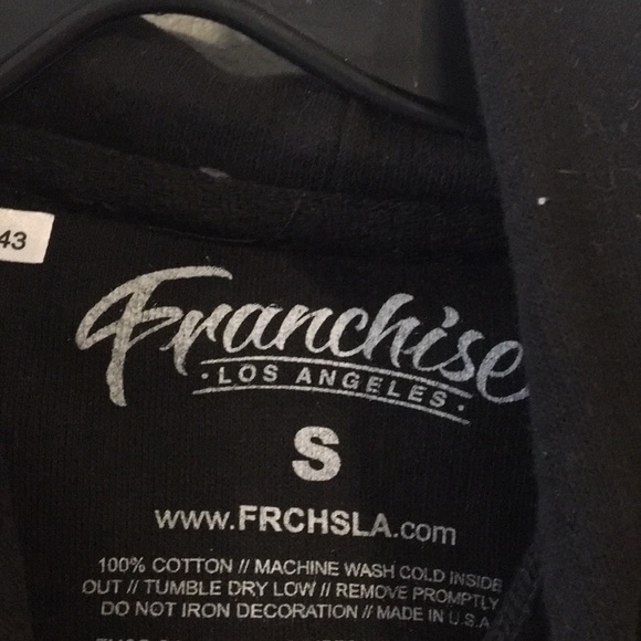 FRANCHISE “NO NEW FRIENDS” Black Hoodie Size Small - Picture 7 of 8